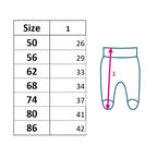 Set 3 pantalonasi New Baby Classic II 56, Albastru – tabelul de mărimi