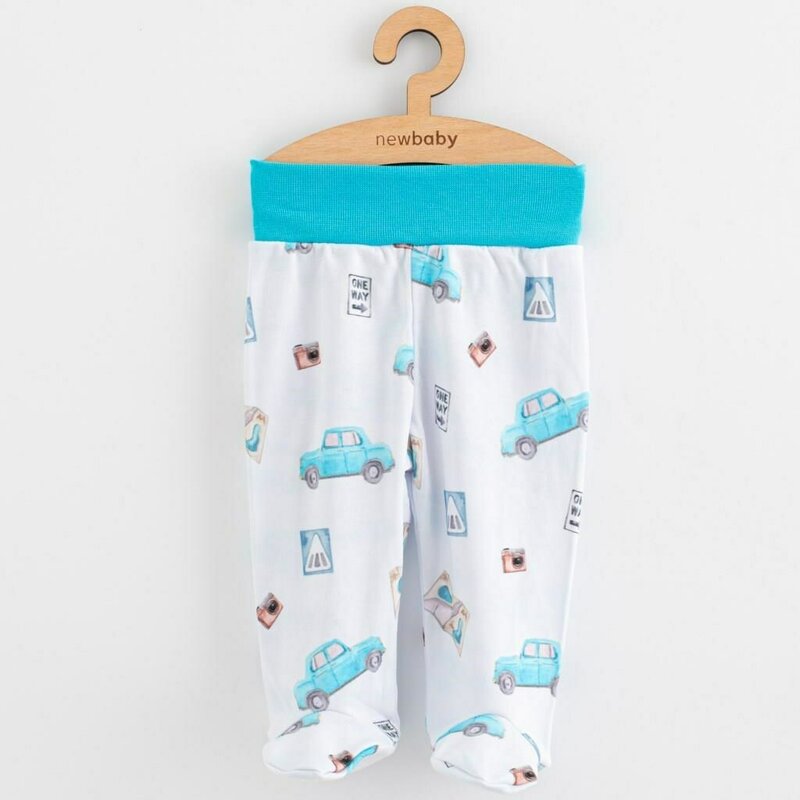 Set 3 pantalonasi New Baby Classic II 56, Albastru – perechea cu mașinuțe