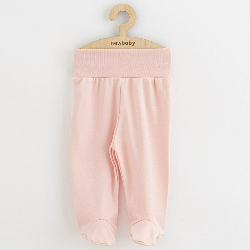 Set 3 piese, New Baby, Classic II, Include 3 perechi de pantalonasi cu botosei, Marime 56, Din bumbac 100%, Pink