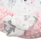Baby nest New Baby Luxury Minky Bears 75x55 cm, Roz – detaliu al prinderii