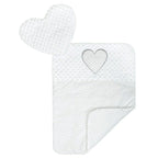 Baby nest New Baby Luxury Minky Heart 75x55 cm, Alb – păturica și pernuța inimă
