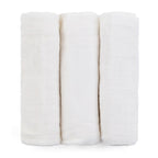 Set 3 scutece, Feedo, Din muselina, Multifunctionale, Din bumbac certificat Oeko-Tex Standard 100, 68x68 cm, 0 luni+, Alb