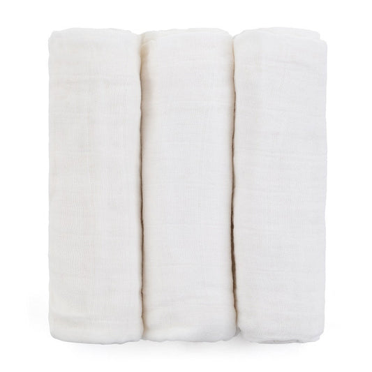 Set 3 scutece, Feedo, Din muselina, Multifunctionale, Din bumbac certificat Oeko-Tex Standard 100, 68x68 cm, 0 luni+, Alb