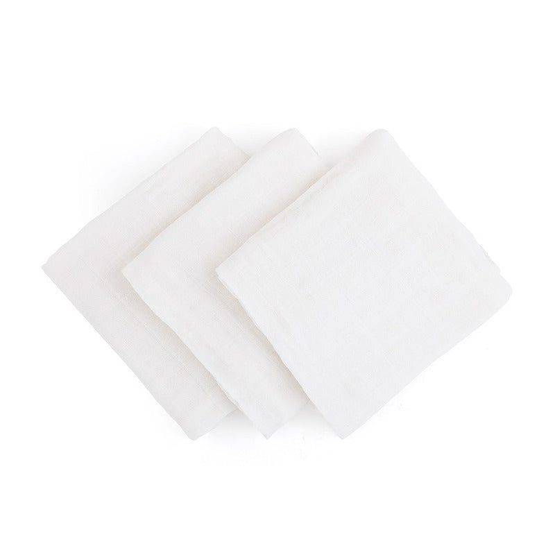 Set 3 scutece, Feedo, Din muselina, Multifunctionale, Din bumbac certificat Oeko-Tex Standard 100, 68x68 cm, 0 luni+, Alb