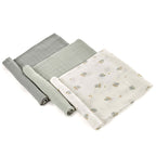 Set 3 scutece, Jane, Din muselina de bambus, Hipoalergenice, 80 x 80 cm, Botanic