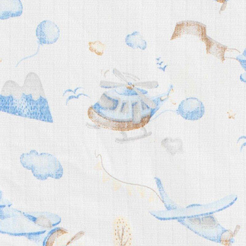 Set 3 scutece, New Baby, Multifunctionale, Din bumbac 100%, Material certificate Oeko Tex Standard 100, 70x80 cm, Multicolor, Boy