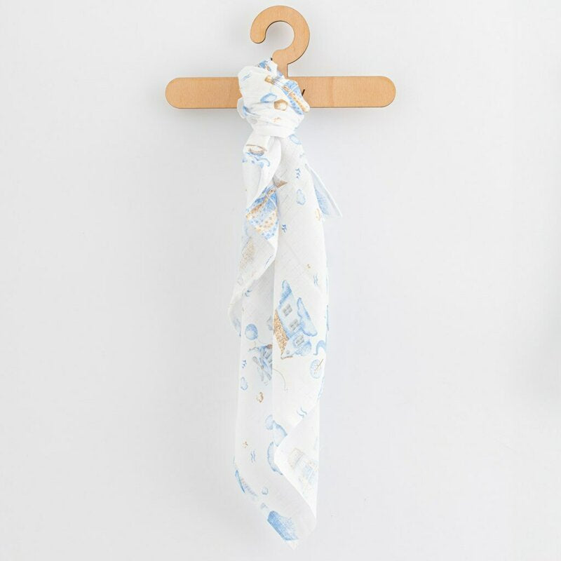 Set 3 scutece, New Baby, Multifunctionale, Din bumbac 100%, Material certificate Oeko Tex Standard 100, 70x80 cm, Multicolor, Boy