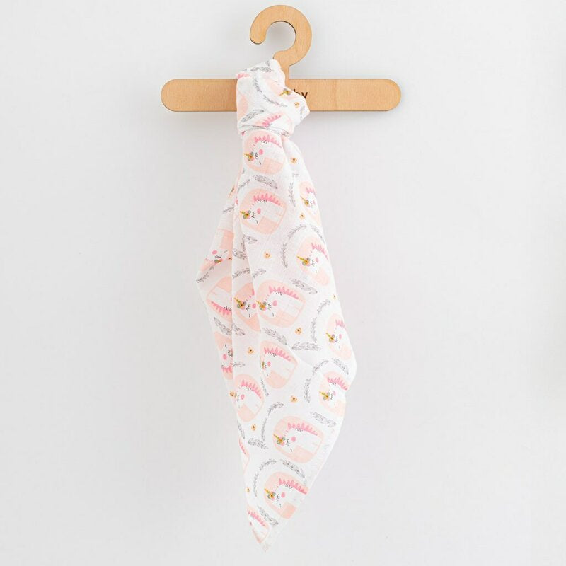 Set 3 scutece, New Baby, Multifunctionale, Din bumbac 100%, Material certificate Oeko Tex Standard 100, 70x80 cm, Multicolor, Girl