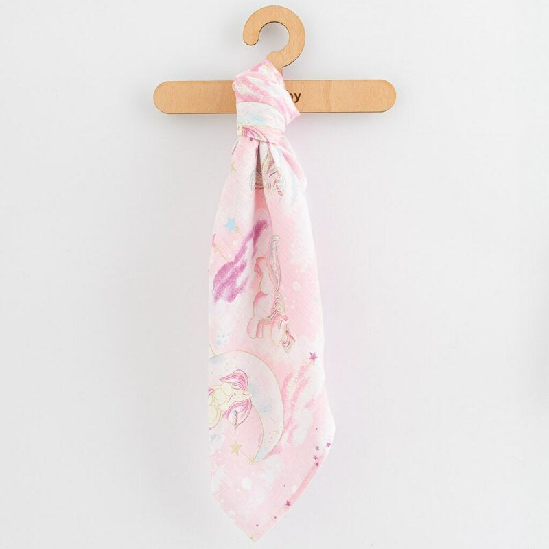 Set 3 scutece, New Baby, Multifunctionale, Din bumbac 100%, Material certificate Oeko Tex Standard 100, 70x80 cm, Multicolor, Girl