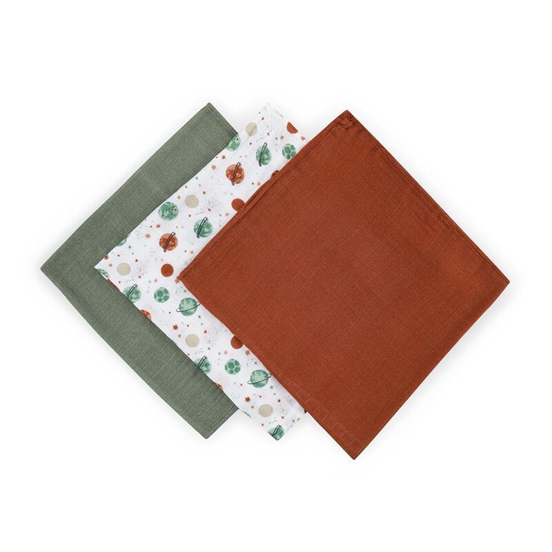 Set 3 scutece Petite&Mars Moussy 68x68 Celestial Planets, imagine 2