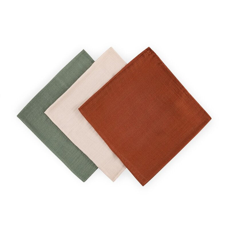 Set 3 scutece Petite&Mars Moussy 68x68 Earth Tones, imagine 2