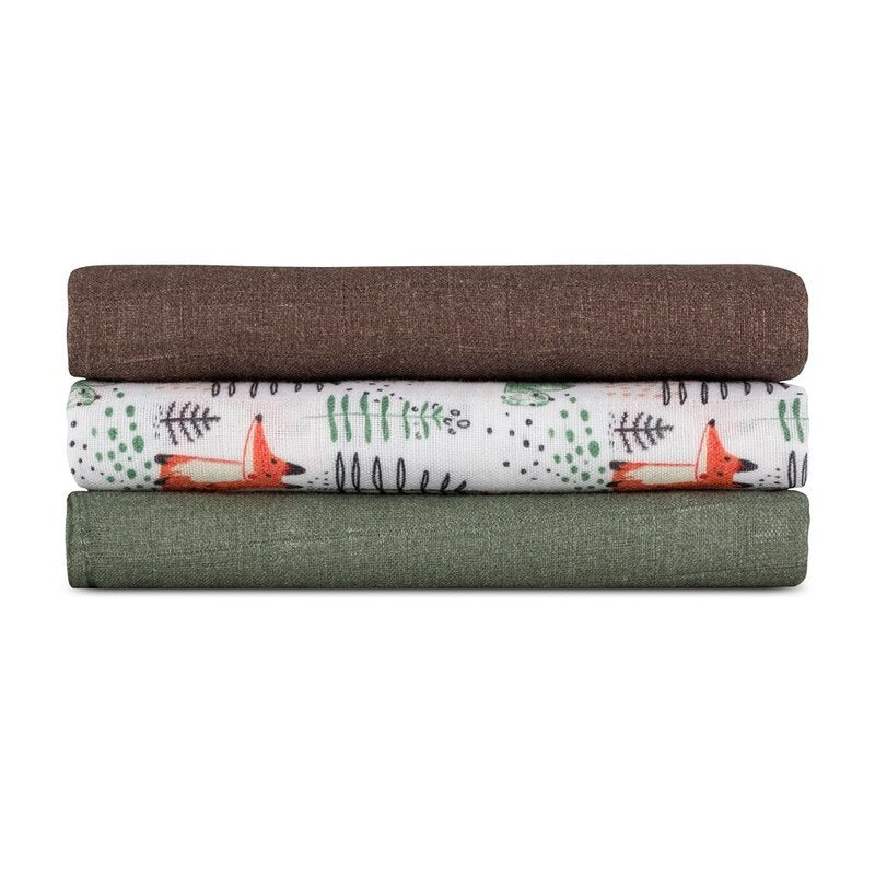 Set 3 scutece Petite&Mars Moussy 68x68 Forest Fox, imagine 3