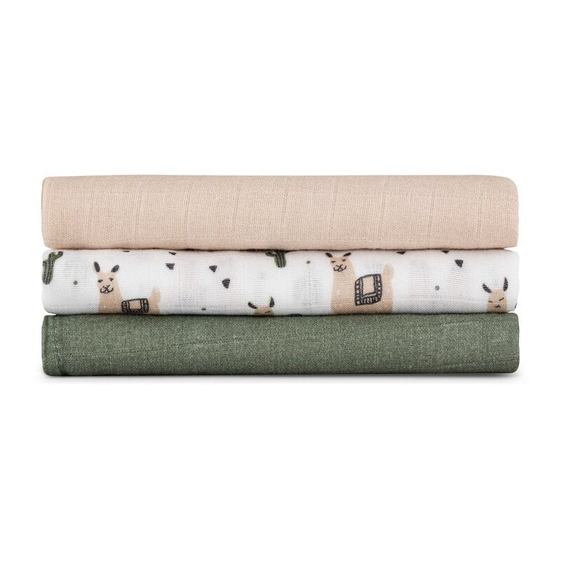 Set 3 scutece Petite&Mars Moussy 68x68 Lama Vibes, imagine 3