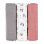 Set 3 scutece Petite&Mars Moussy 68x68 Rose Rainbow, imagine 2