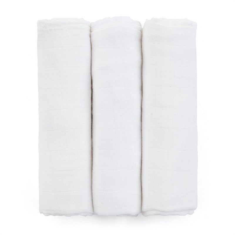 Set 3 scutece, Petite&Mars, Moussy Total White, Din muselina de bambus, Hipoalergenice, 68 x 68 cm, Certificate Oeko Tex Standard 100, Alb