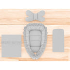 Detaliu Set Baby Cocoon MimiNu Royal Grey, 75x55 cm