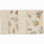Set 4 lavete din muselina Bubaba 40x40 cm Beige Leafs