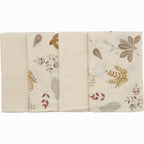 Set 4 lavete din muselina Bubaba 40x40 cm Beige Leafs