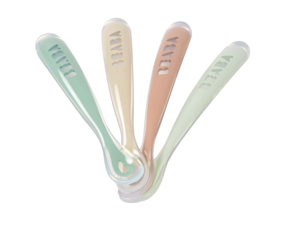 Set 4 Lingurite Silicon Beaba 4 Luni Natural Prima Etapa Diversificare