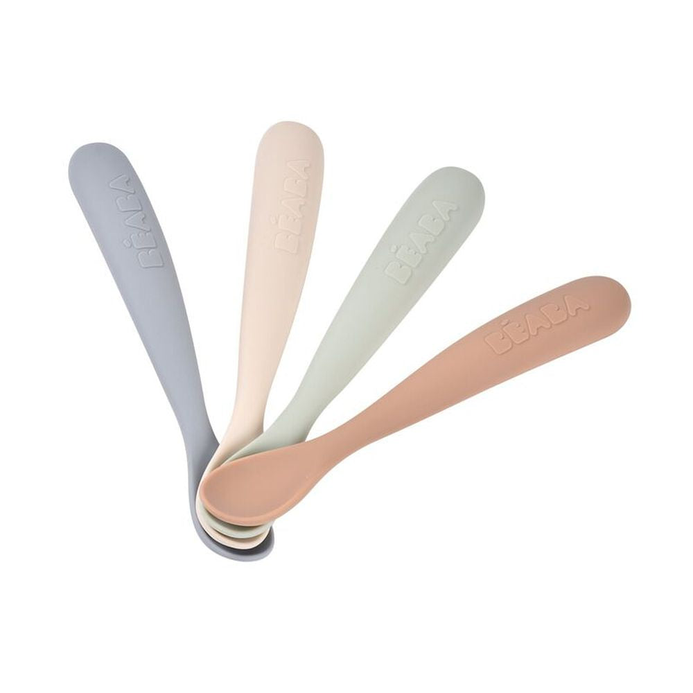 Set 4 lingurite silicon Beaba +4 luni Solid Natural