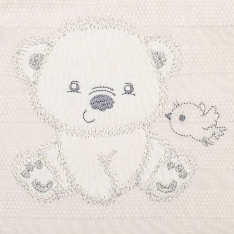 Set 4 piese, New Baby, Include bluza, body cu maneca lunga, salopeta fara maneci, caciulita, Marime 56, Din bumbac 100%, Sweet Bear Beige