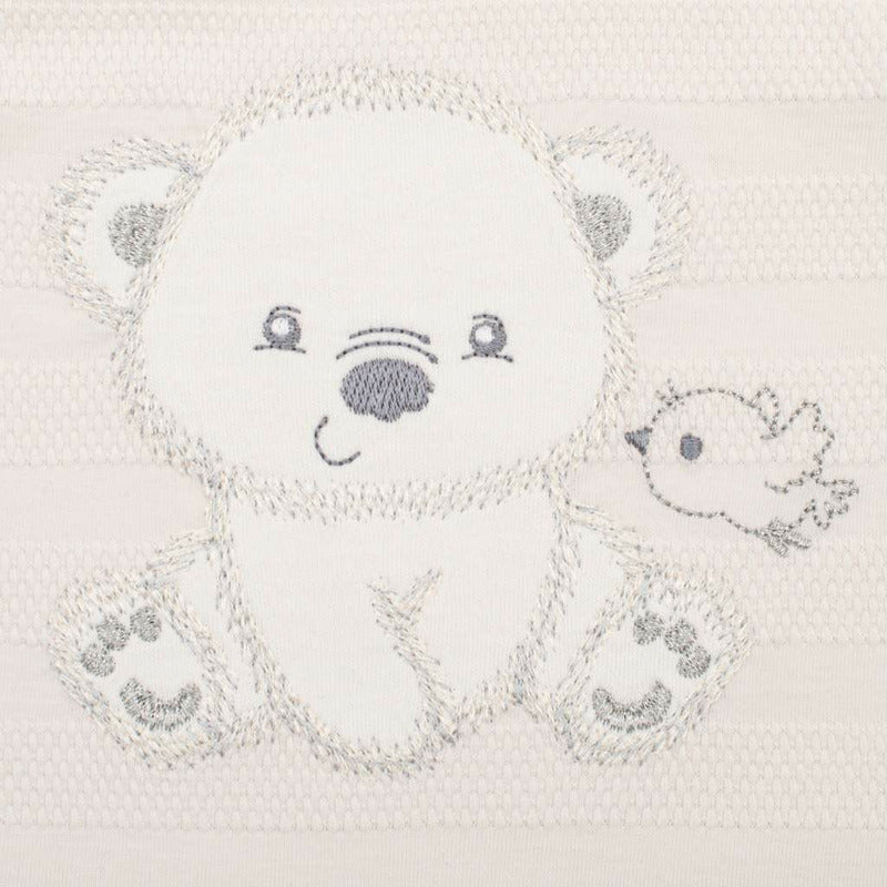 Set 4 piese New Baby Sweet Bear 56, Bej – broderia cu ursuleț și pasăre