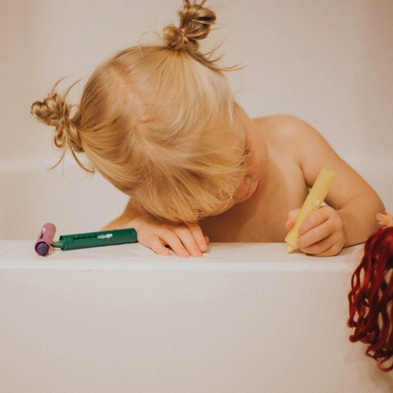 Set 5 creioane colorate, Nuby, Pentru baie, 36+