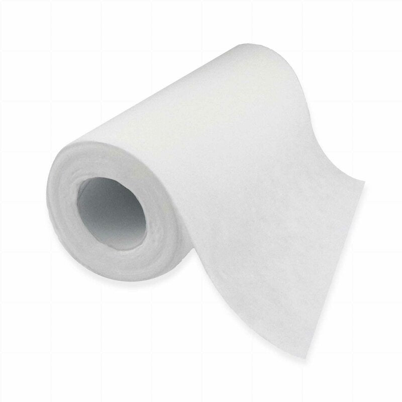 Set 50 bucati prosopele, Bocioland, Pe rola, Din bumbac, Hipoalergenice, Biodegradabile, 23x20 cm, White