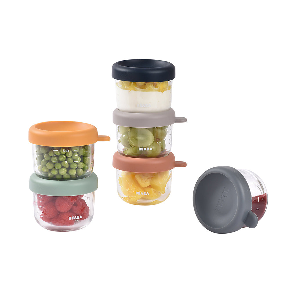 Set 6 recipiente din sticla Beaba 150 ml Sunrise