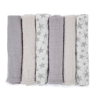 Set 6 scutece, Jane, Din muselina de bambus, Hipoalergenice, 35 x 35 cm, Star