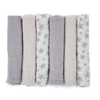 Set 6 scutece, Jane, Din muselina de bambus, Hipoalergenice, 35 x 35 cm, Star