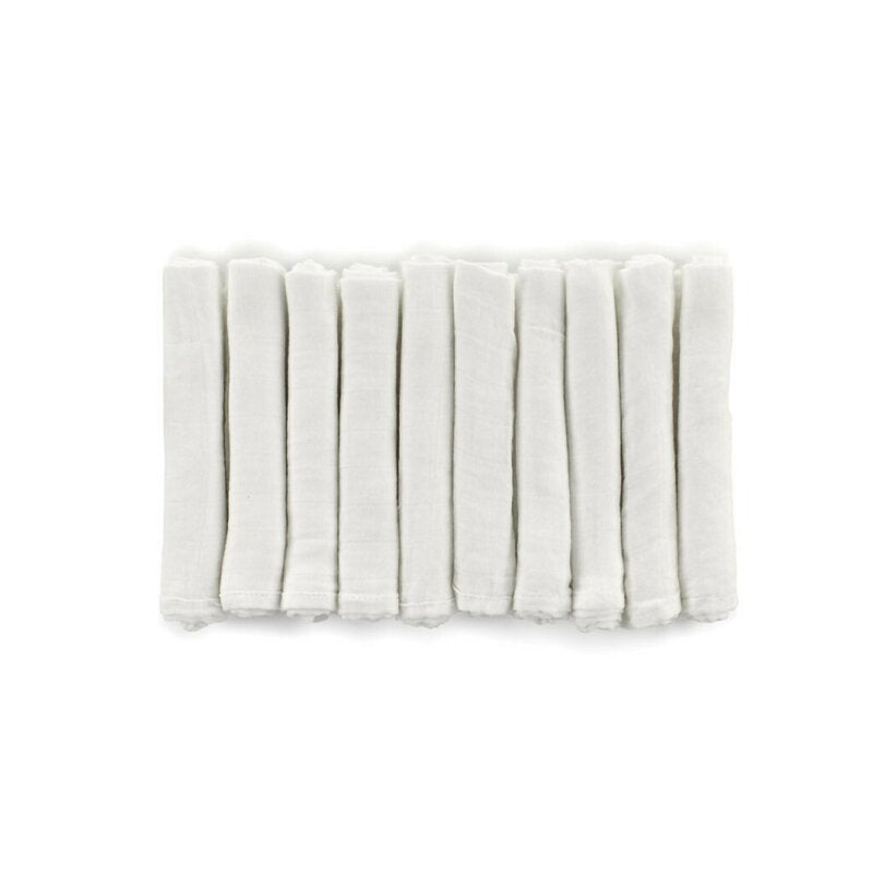 Set 6 scutece, Jane, Din muselina de bambus, Hipoalergenice, 35 x 35 cm, White