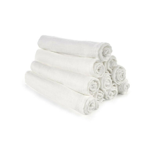 Set 6 scutece, Jane, Din muselina de bambus, Hipoalergenice, 35 x 35 cm, White