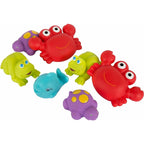 Set 7 animalute de baie Playgro Floating Sea Friends New Blue fara gauri cu gentuta