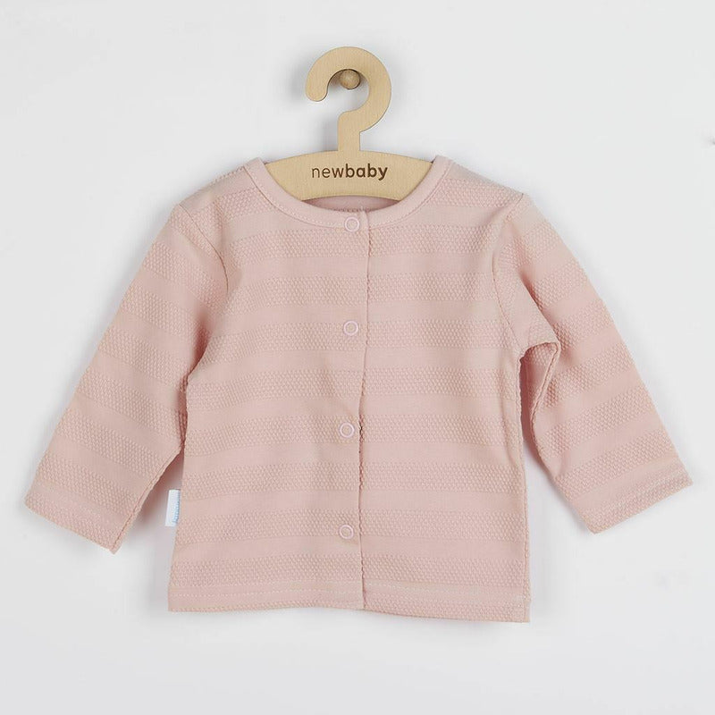 Set 7 piese, New Baby, Include body cu maneca lunga, bluza, pantalonasi cu botosei, salopeta fara maneci, caciulita, manusi, botosei, Marime 56, Din bumbac 100%, I am Pink