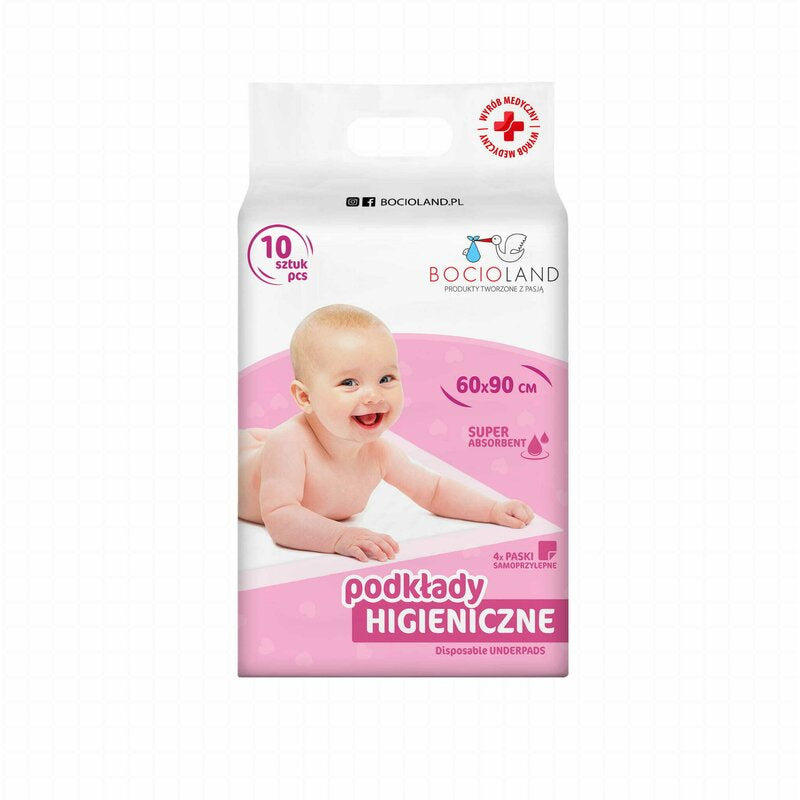 Set aleze 10 bucati, Bocioland, Impermeabile de unica folosinta, 90x60 cm