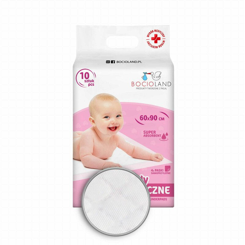 Set aleze 10 bucati, Bocioland, Impermeabile de unica folosinta, 90x60 cm