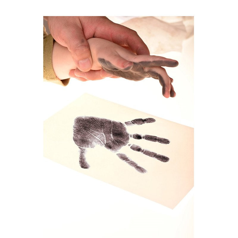 Set amprente mulaj, Petite&Mars, Baby Dab, Cu cerneala, Pentru 20 de amprente manuta sau piciorus, Non-toxic, Albastru/Gri