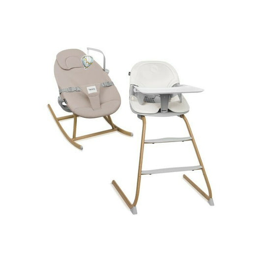 Set balansoar si scaun de masa, Lionelo, Dalia, Scaun cu 2 suporturi pentru picioare, Cu tavita, Balansoar 4 in 1 cu inaltime reglabia si bara cu jucarii, Conform cu EN14988, EN1888-1 EN1888-2, EN1466