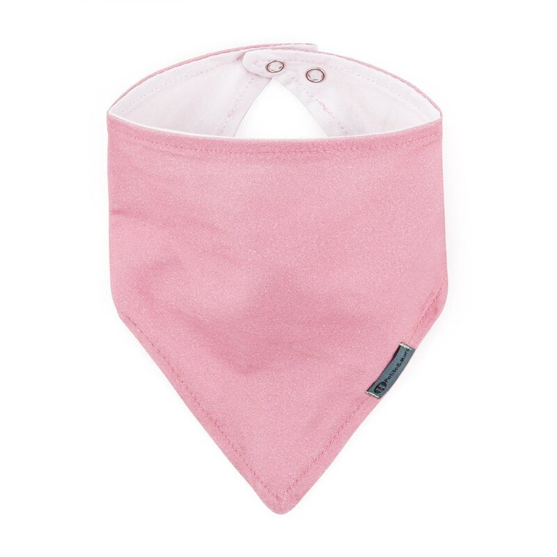 Set bavete bandana, Petite&Mars, Luke, 2 bucati, Bumbac 100% natural, Reglabila cu capse, 3 luni+, Protectie hainute, Bej/Roz