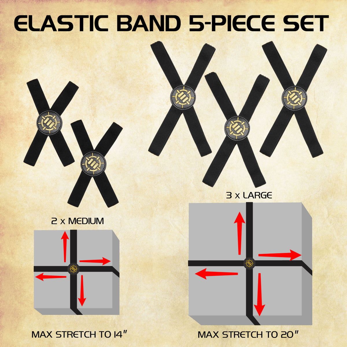 Set Benzi Elastice ENHANCE pentru Jocuri de Societate - BoxGrips Premium