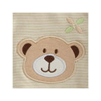 Set cadou New Baby Organic Ursulet, Bej – detaliu al aplicației ursuleț