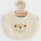 Set cadou New Baby Organic Ursulet, Bej – baveta cu aplicație ursuleț