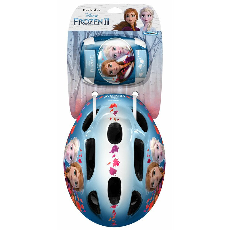 Set casca protectie, genunchiere si cotiere, Stamp, Disney, Sigure si confortabile, Reglabile, Conform cu EN1078, Marime 50/56 cm, 3 ani+, Frozen