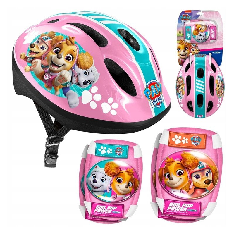 Set casca protectie, genunchiere si cotiere, Stamp, Disney, Sigure si confortabile, Reglabile, Conform cu EN1078, Marime 50/56 cm, 3 ani+, Paw Patrol