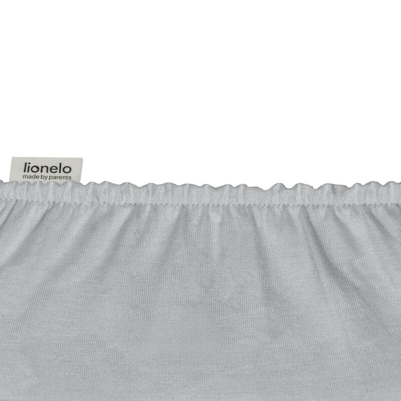 Set 2 cearceafuri cu elastic din bambus Lionelo, 80x42 cm, Alb/Gri
