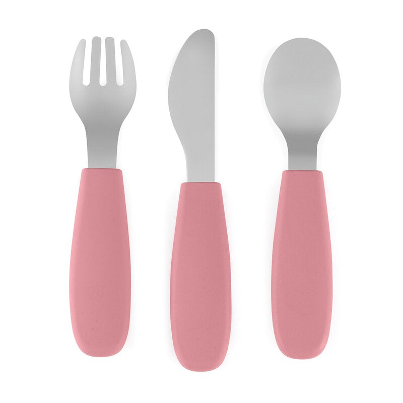 Set complet tacamuri, Petite&Mars, Take&Match, Din silicon si otel inoxidabil, Fara BPA, 12 luni+, Roz