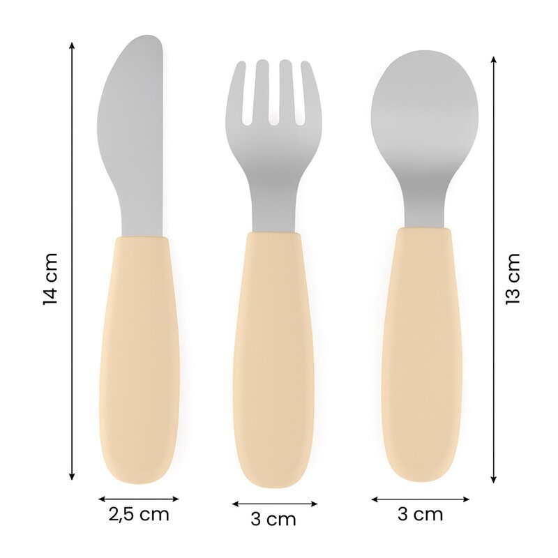 Set complet tacamuri, Petite&Mars, Take&Match, Din silicon si otel inoxidabil, Fara BPA, 12 luni+, Ocru