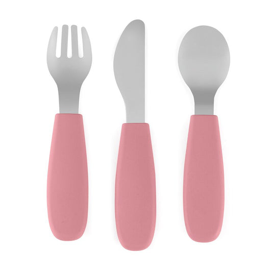 Set complet tacamuri, Petite&Mars, Take&Match, Din silicon si otel inoxidabil, Fara BPA, 12 luni+, Roz