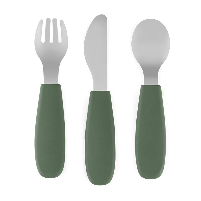 Set complet tacamuri, Petite&Mars, Take&Match, Din silicon si otel inoxidabil, Fara BPA, 12 luni+, Verde